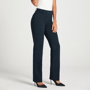 BETABRAND Women’s Navy Blue Two-Pocket Dress Pant Yoga Pant Straight size: Large